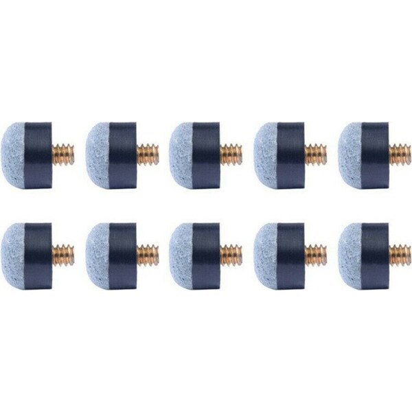 Snooker Billiards Cue Tips Screw Soft Pool 10mm Grey - 10pcs