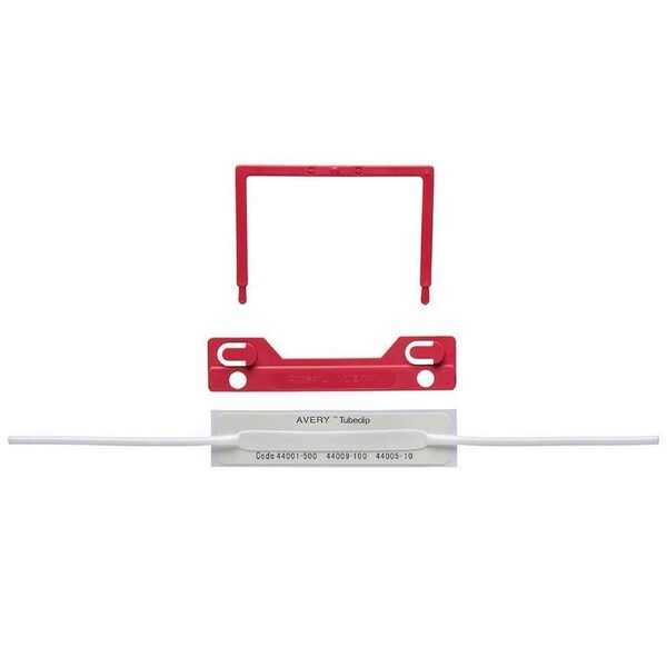 Avery 44009R Tubeclip Red Box 100 Tube Clips