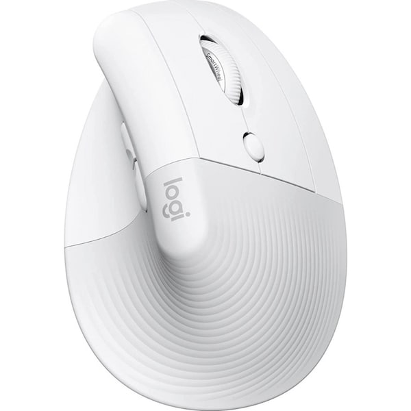 Logitech Lift For Mac Vertical Ergonomic Mouse Bluetooth/Logi Bolt Ergo Wireless Pale Grey White
