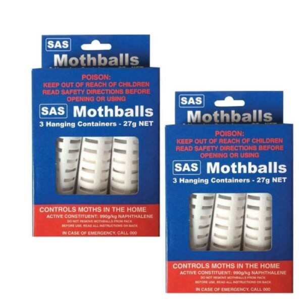2PACKS Hanging Container Mothballs & Silverfish Repellent - Lasts Up to 6 Mths