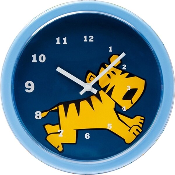 Tik Tok Childrens/Kids Wall Bedroom Round Analog Hanging Tiger Clock Décor 25cm