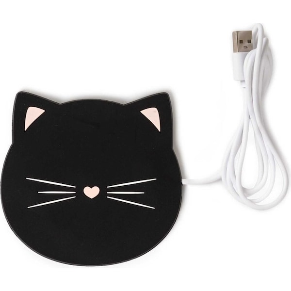 Legami 10cm Warm It Up USB Coffee Mug/Cup Drink Warmer Heating Plate Coaster Cat