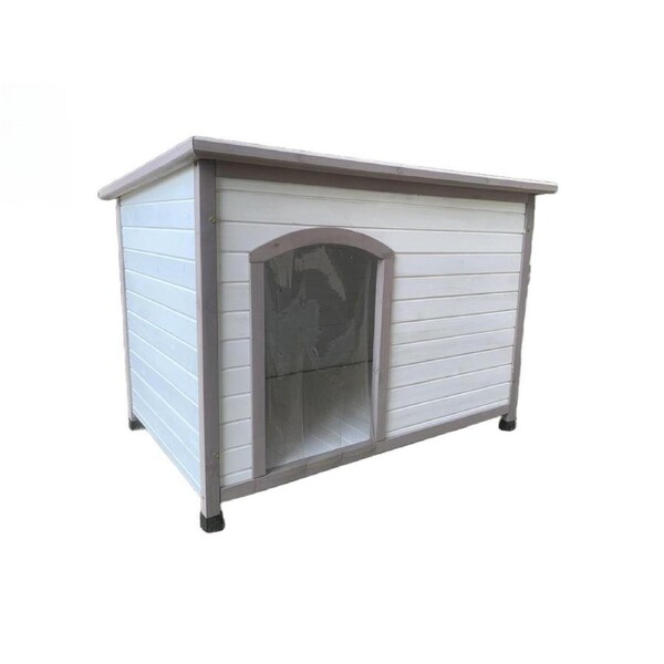 YES4PETS L Timber Pet Dog Kennel House Puppy Wooden Timber Cabin With Stripe