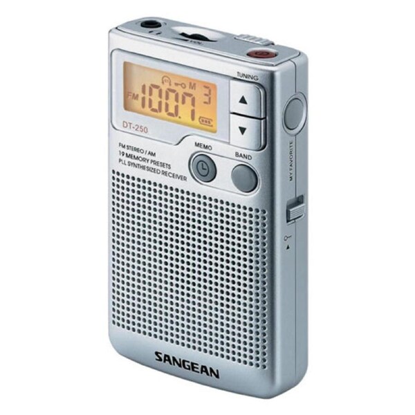 Sangean DT-250 Analogue Pocket Radio - Silver