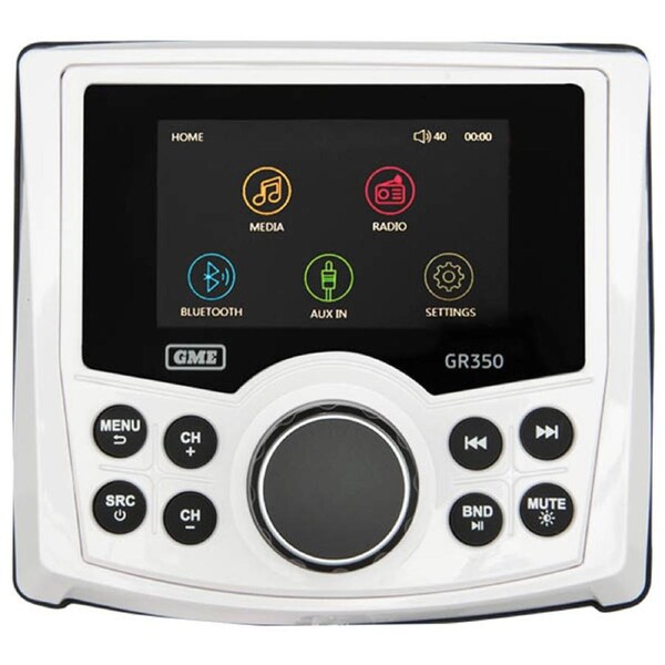 GME GR350BTW Marine AM/FM/Bluetooth Stereo - White