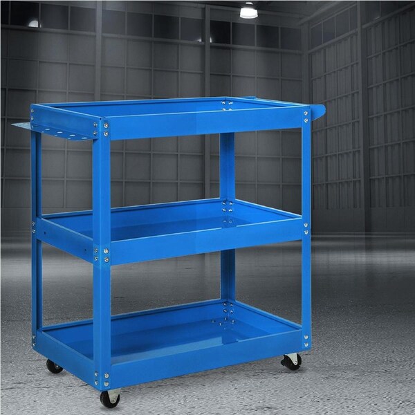 Traderight Tool Cart Trolley Toolbox Workshop Garage Storage Organizer 150kg Blue