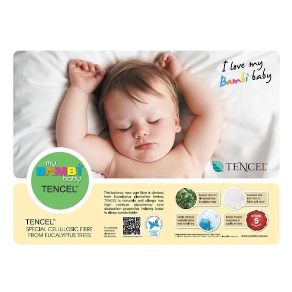 Bambi Tencel Baby Cot Quilt Cover White