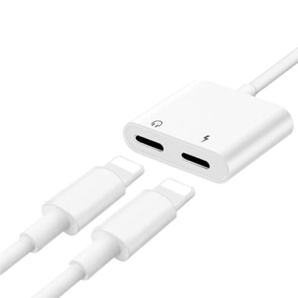 2 in 1 Splitter Adapter Headphone & Charger Cable For iPhone 14 13 X XR XS 11 12 13 7 8