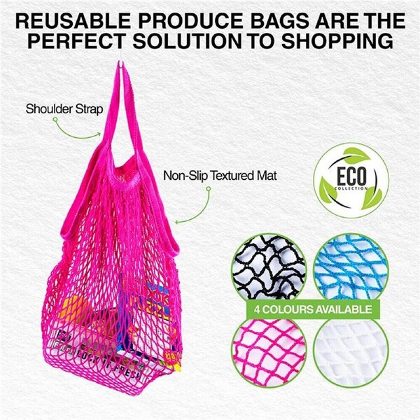 Ozoffer Mesh Net Turtle Bags String Shopping Bag Reusable Fruit Storage Handbag Cotton