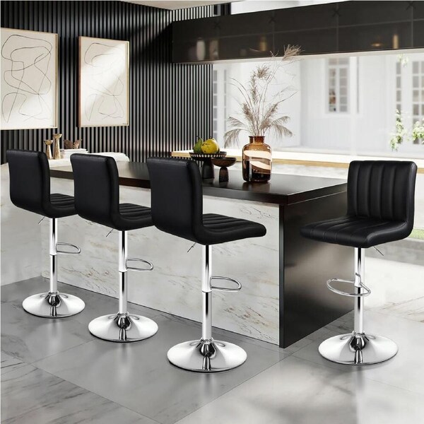 4x ALFORDSON Bar Stools Swivel Chair Black