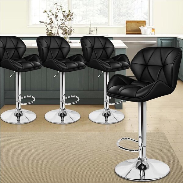 4x ALFORDSON Bar Stools Gas Lift Black