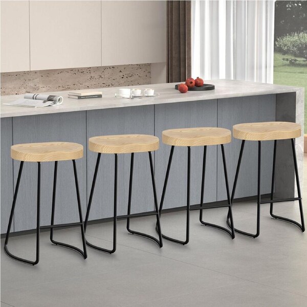 4x ALFORDSON Bar Stools 65cm Tractor Natural