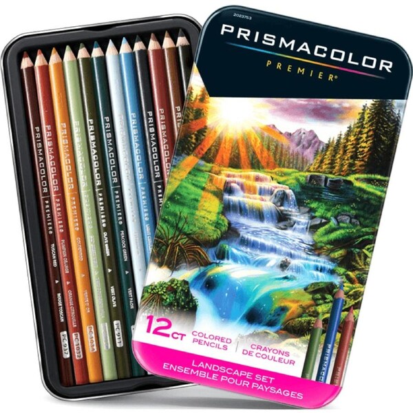Prismacolor Premier Landscape Coloured Pencils Tin Set Soft Core Artists Professional