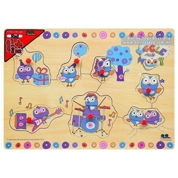 Giggle and Hoot - 7 Piece Peg Puzzle - Fun with Buttons