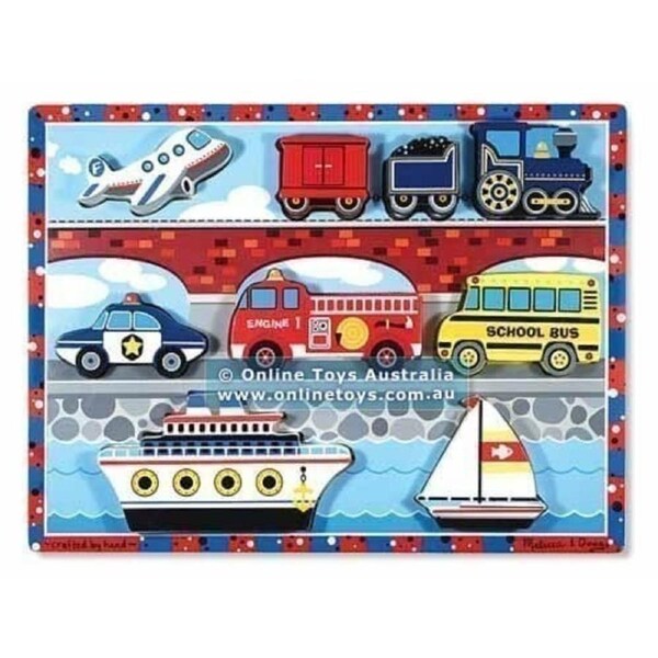 Melissa and Doug - Vehicles Chunky Puzzle - 9 Pieces