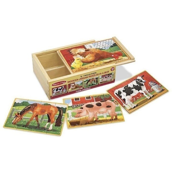 Melissa and Doug - 4 X 12 Piece Jigsaw Puzzle - Farm Animals