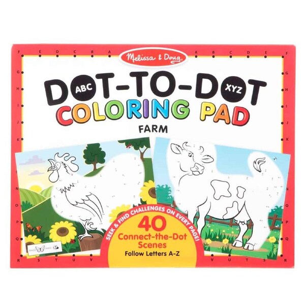 Melissa & Doug - ABC Dot-To-Dot Colouring Pad - Farm
