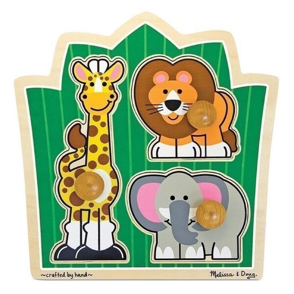 Melissa and Doug - Jumbo Knob Puzzle - Jungle Friends