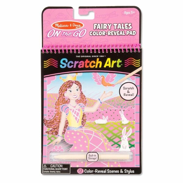 Melissa and Doug - On the Go Scratch Art - Fairy Tales Colour-Reveal Pad