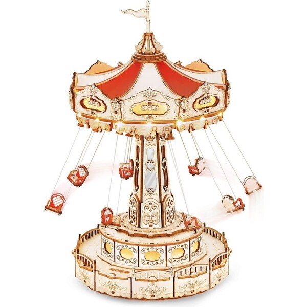Robotime ROKR Swing Ride DIY Music Box 3D Wooden Puzzle EA02