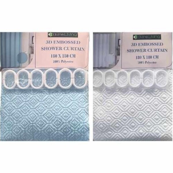 Shower Curtain - 3D Embossed with C Hooks