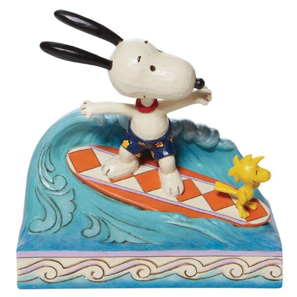 Peanuts by Jim Shore - Snoopy & Woodstock Surfing Cowabunga! Figurine 14cm