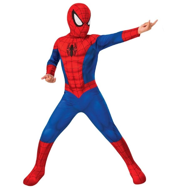 Marvel Boys Spider-Man Classic Costume Superhero Dress Up Jumpsuit Size 6-8years