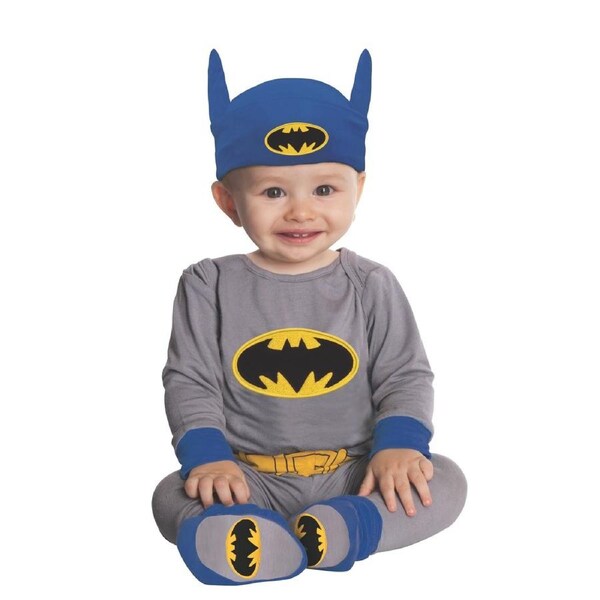 DC Comics Baby Batman One Piece Superhero Dress Up Costume 6-12months Grey/Blue