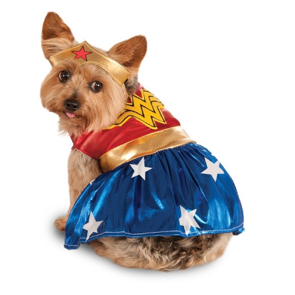 DC Comics Superhero Pet Dogs Wonder Woman Dress Up Halloween Costume Size L