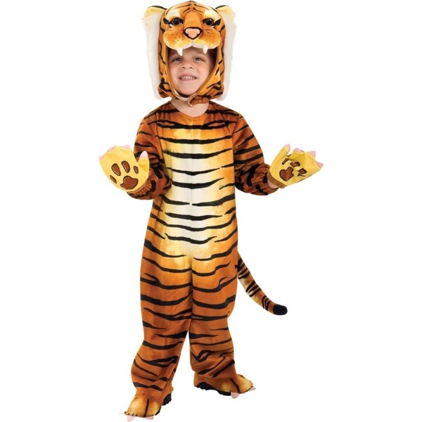 Silly Safari Kids Tiger Animal Dress Up Jumpsuit Costume w/ Headpiece Size S