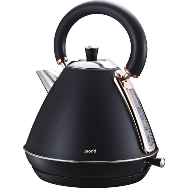 Pronti 1.7l Rose Trim Collection Kettle - Black