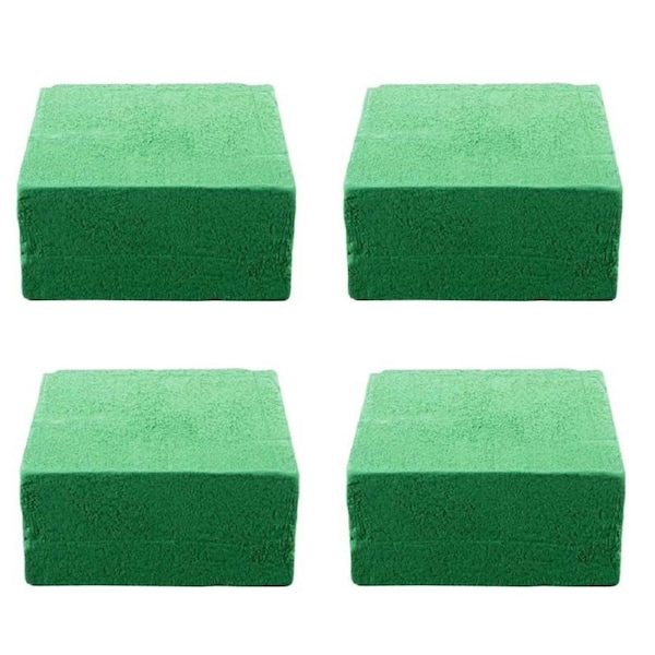 Ozoffer 4Pcs Floral Foam Arrangement Craft Wet Brick Water Absorbent Green Flower