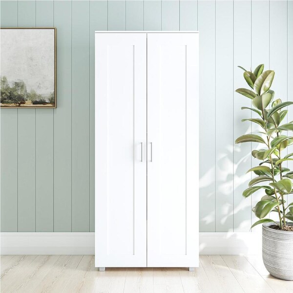 Montreal Broom Cupboard 2 Door White