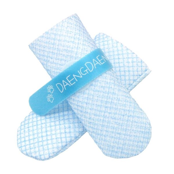 28pc X Dog Shoes Waterproof Disposable Boots Anti-Slip Pet Socks M BLUE