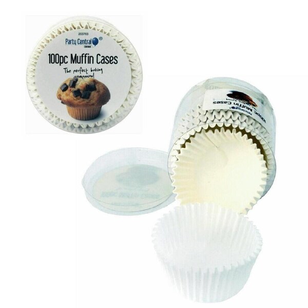200PCS Cases Muffin Paper Liners Baking Cupcake Cake Solid Color White