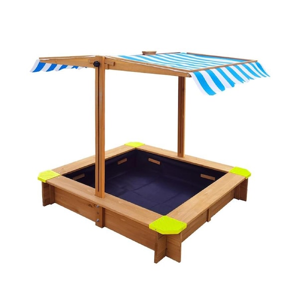 Mazam Kids Sandpit Outdoor Toys Wooden Sandbox Beach Play Box Children Canopy