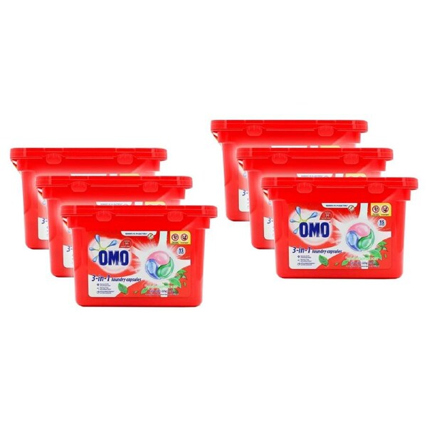 90x OMO 3-in-1 Laundry Liquid Capsules Detergent Stain Remover Fresh Eucalyptus