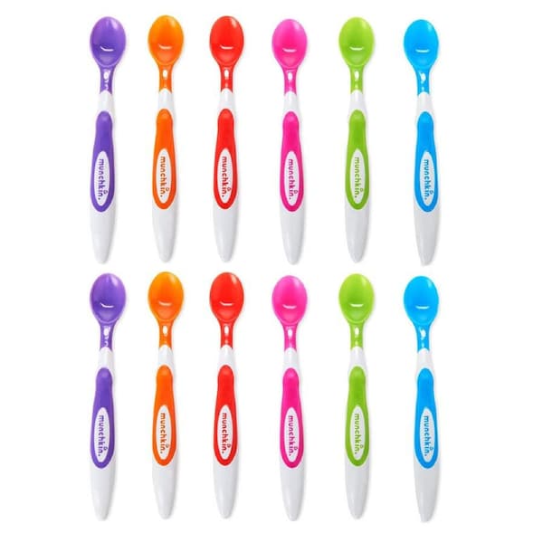 12pc Munchkin Soft-Tip Baby/Infant Feeding Cultery Spoons 3m+ BPA Free 2.5x17cm