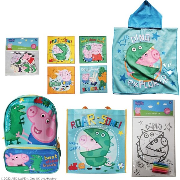 Peppa Pig George Kids/Childrens Backpack/Cooler Bag/Puzzle/Bath Toy Showbag 22