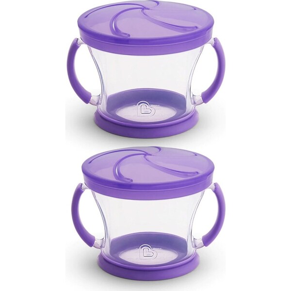 2x Munchkin Baby/Toddler Food Snack Catcher Dispenser 12m+ 13cm BPA Free Assort