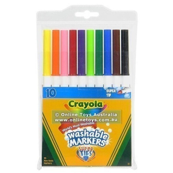 Crayola Super Tip Washable Markers - 10 Colours