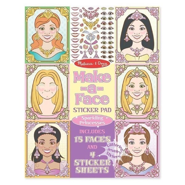 Melissa and Doug - Make-A-Face Sticker Pad - Sparkling Princess