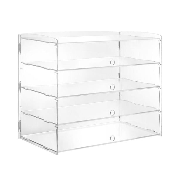 Cupcake Display Cabinet Acrylic Cake Bakery Shelf Unit Case 4 Tier Stand Model Donut Pastry Toy Showcase 5mm Thick Transparent