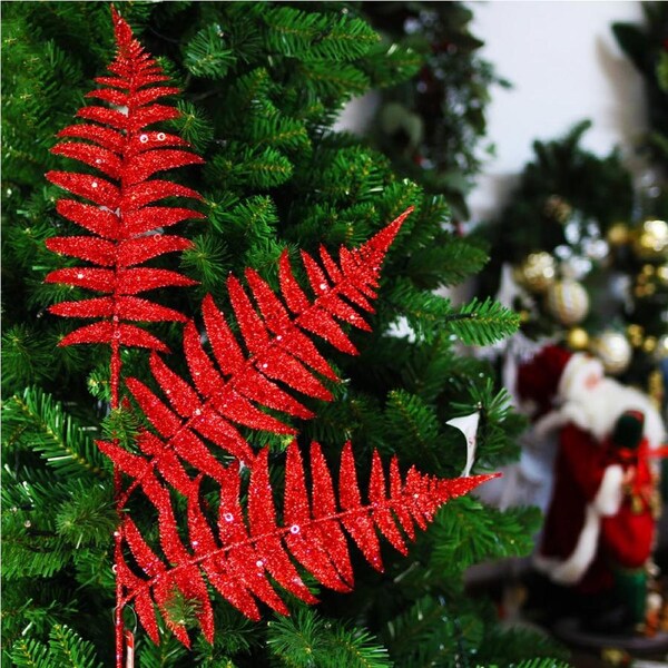 Red glitter sword leaf 80cm