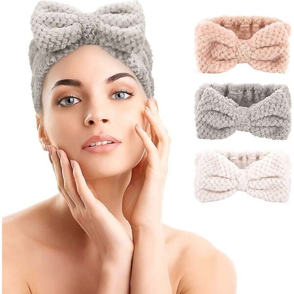 3 Pack Makeup Headband Elastic Hair Band Face Washing Headband Spa Headband