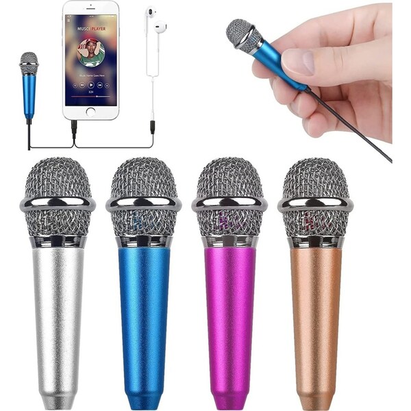 4Pcs Portable 3.5mm Stereo Studio PC Mic KTV Karaoke Mini Cell Phone Microphone