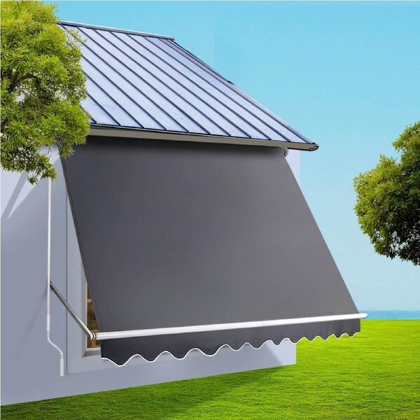 InstaHut Window Fixed Pivot Arm Awning Patio Outdoor Blinds Retractable 2.8X2.1M