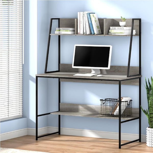Artiss Computer Desk Bookshelf Storage Grey 100CM