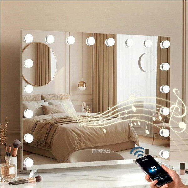 80x65cm Embellir Makeup Mirror Bluetooth Hollywood Vanity with LED Light Wall