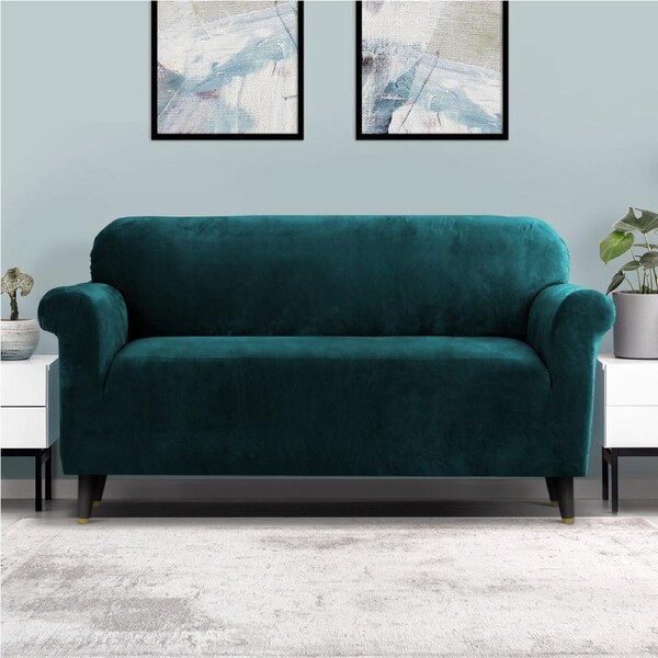 3 Seater Artiss Sofa Cover Couch Covers Velvet Agate Green
